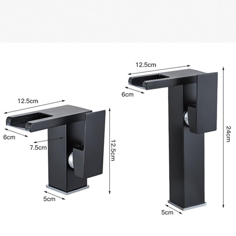 Robinet de lavabo cascade lumineux avec mitigeur eau chaude et froide - 2