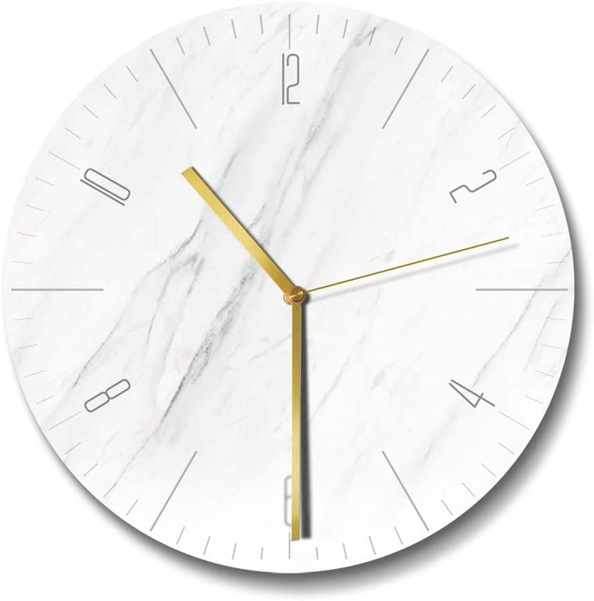 Horloge murale ultra mince au motif marbre de haute qualité