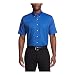 Van Heusen Men's Short Sleeve Oxford Dress Shirt, English Blue, Medium