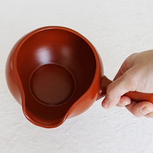 Made in Japan -Matcha bowl with spout and handle/Yuzamashi water cooler for green tea -Red Brown | Japanese Tea KIMIKURA