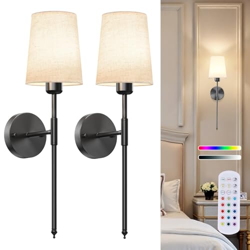 10000mAh Battery Operated Wall Sconces Set of Two, Wireless