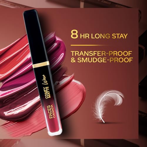 Image of FACESCANADA Comfy Matte Wow Liquid Lipstick Ruby Rouge 03 3.8ml | One Swipe Application | Highly Pigmented | Comfortable Wear | Glides Smoothly | Long Lasting | Transferproof