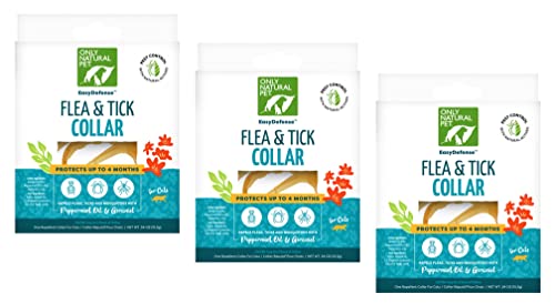 Only Natural Pet EasyDefense Non-Toxic Flea & Tick Cat Collar. Single Collar Protects for 4 Months!!! (Pack of 3)