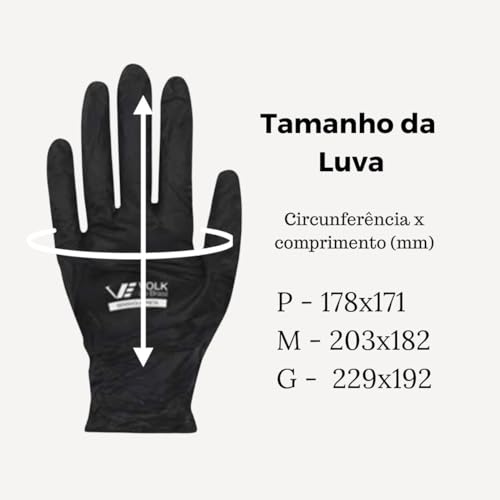 Comprenet Luva Procedimento Nitrílico M Preto Volk Com 50 Unidades