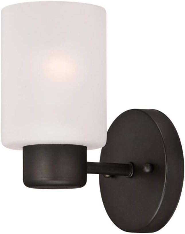 Ciata Lighting Bathroom Light Fixtures Over Mirror, One-Light Rubbed Bronze Finish Bathroom Vanity Light Wall Fixture with Frosted Seed Glass Finish for Bathroom - 2 Pack