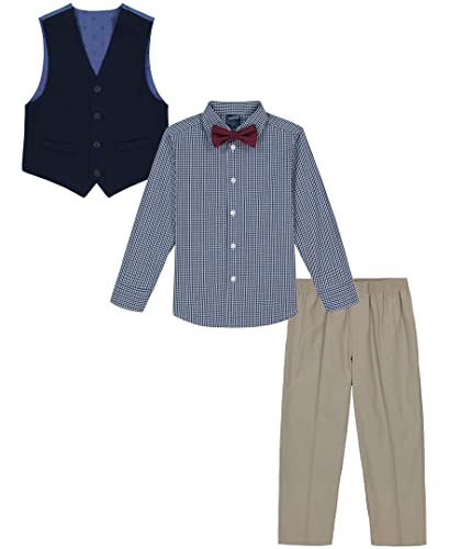 Nautica Boys' 4-Piece Set With Dress Shirt, Tie, Vest, And Pants, Khaki #TOP2