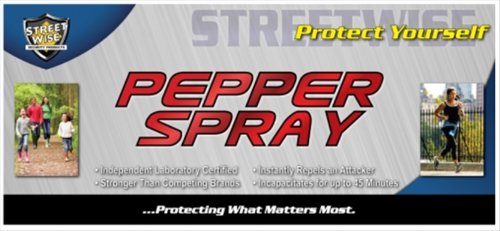 Streetwise 1/2 Oz Hard Shell Pepper Spray 180,000 Shu With Key Ring #TOP5