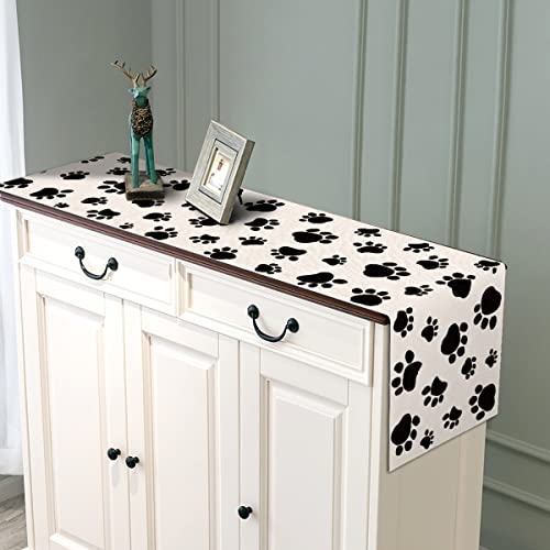 Linen Dog Puppy Print Table Runner Boy Girl Bithday Party Pet Indoor Outdoor Table Cover Decoration Home Kitchen Dining Room 13 X 72Inch #TOP3
