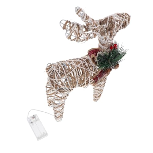 MOTHNUR Reindeer Christmas Decor Iron Art Lighted Reindeer with Warm LED Lights For Outdoor Patio Lawn Holiday Display Festive Xmas Deer Decoration