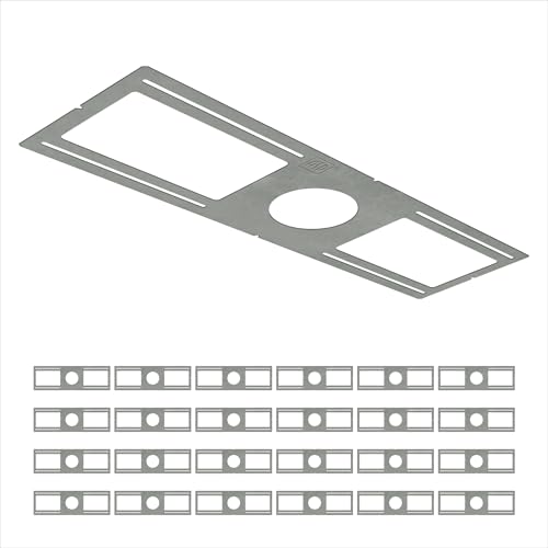 ASD 24 Pack New Construction Mounting Plate Round Hole - 4 Inch Flat Galvanized Steel Wafer Light Rough in Plate Shallow Light Fixture Mounting Bracket for LED Recessed Lighting