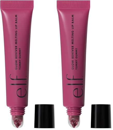 e.l.f. Glow Reviver Melting Lip Balm,Hydrating Tinted Lip Balm For A Glossy Finish & Soft,Supple Lips,Vegan & Cruelty-Free,Yummy Gummy,(Pack of 2)