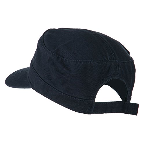 Garment Washed Adjustable Army Cap (One Size, Blue) #TOP1