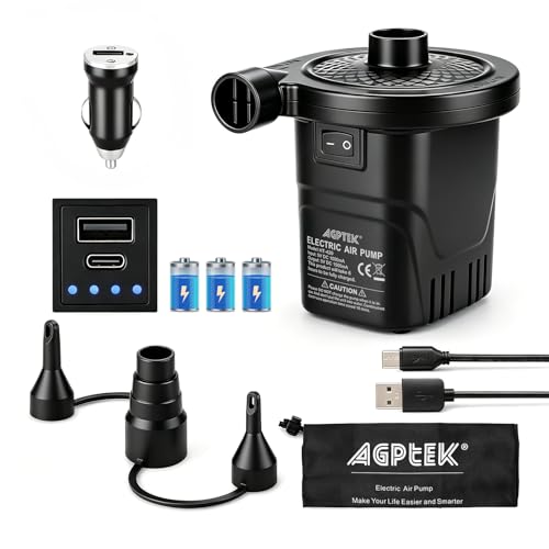AGPTEK Rechargeable Air Pump, Electric Air Pump 4000mAh Battery...