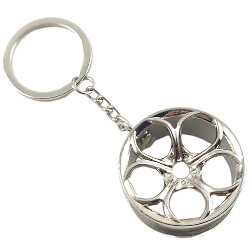Llavero de metal giratorio para coche, rueda de transmisión manual, llanta de neumático, llavero lindo, a, 8x3x3cm