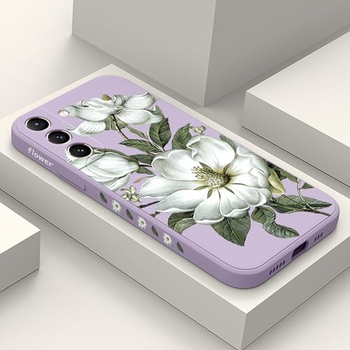 Coque Samsung S21 silicone souple contre les rayures avec motif floral créatif anti-jaunissement