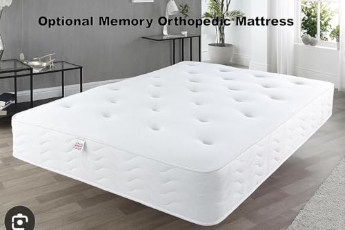 Luxury Chesterfield Winged Panel Bed Frame |- Double King Superking Sizes - Optional Gas Lift & Mattress - UK Made (Black Plush, Small Double 4ft Bed Frame) - Image 2