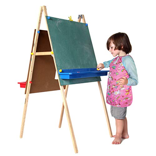 Bassion Smocks For Kids, Toddler Art Smock Artist Painting Aprons Waterproof Long Sleeve With 3 Pockets For Age 2-6 Years #TOP4