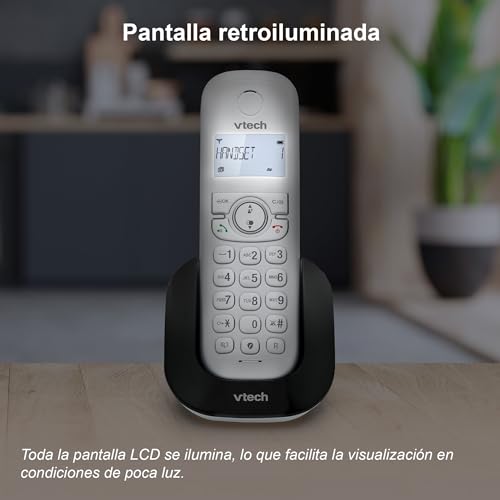 Teléfono inalámbrico DECT VTech CS1500 con bloqueo de llamadas y audio extra fuerte en blanco 5