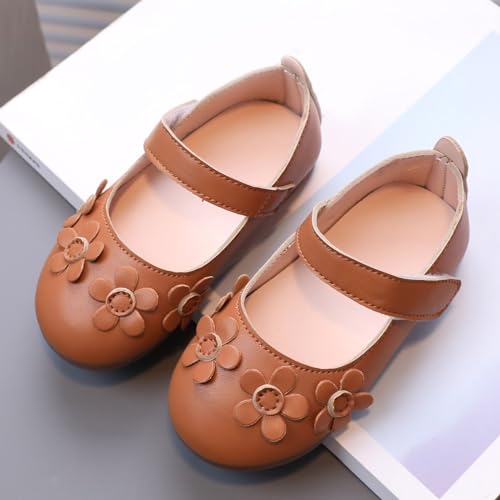 IWIHMIV Toddler Girls Flat Mary Jane Shoes Flower Girl Soft Soled Breathable Non Slip Dress School Wedding Party Shoes3