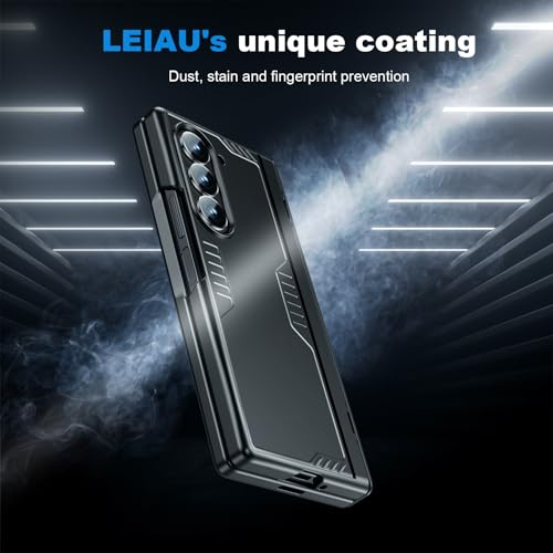for Galaxy z-Fold-6 Stand Slim Case: Privacy Screen Protector Hidden Kickstand Wireless Charging Thin Design for Business Professionals Phone Cover for Samsung z fold 6 5G 2024 Black by LEIAU - Used condition - Image 8