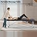 Portable Massage Table w/Neck Stretcher, 84 inch Sturdy Foldable Massage Bed Facial Bed Tattoo Table Adjustable Lash Bed Esthetician for Beauty Tattoo (Aluminum, Black)