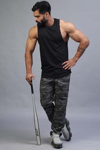 Image of JUARI BE A GENTLEMAN Men's Supper Combed Narrow Shoulder Gold Finish Sleeveless Deep Arm Cut Cotton Vest