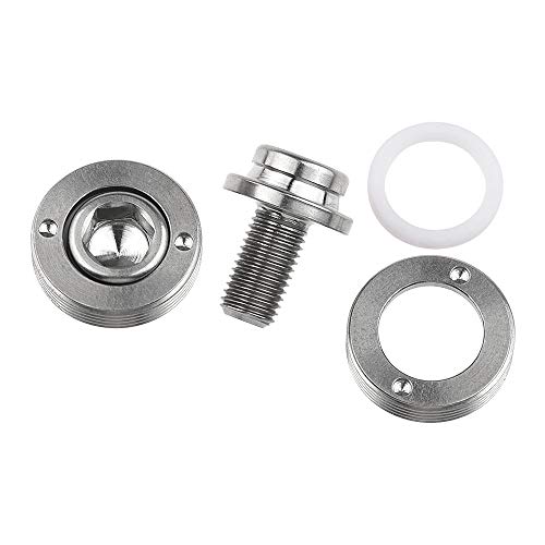 Wanyifa Titanium M8x15mm Bicycle Crank Arm Fixing Bolt with Cap for Square Taper Bottom Bracket Screws Pack of 2