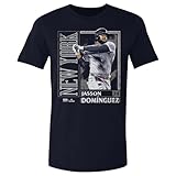 500 LEVEL Jasson Dominguez New York Y Card Style Shirt (True Navy, Small)