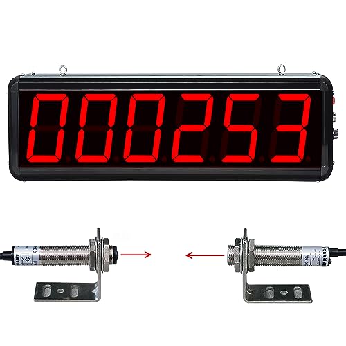 Contador con Sensor láser, Contador de Pantalla de 6 dígitos, Pantalla Digital LED para Cintas transportadoras, líneas de producción, conteo de hasta 999999 (3inch)