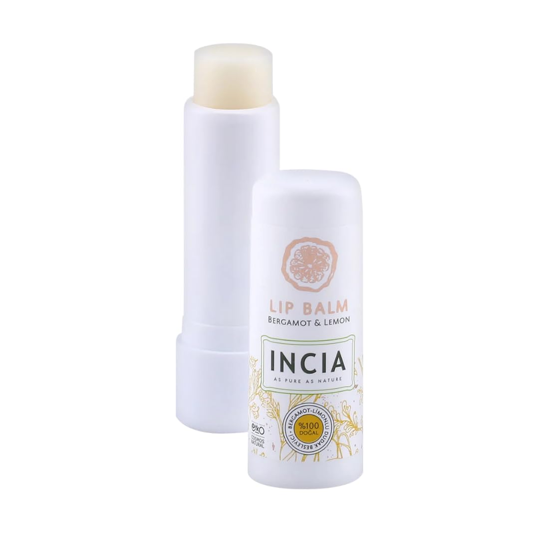 INCIA%100 Doğal Dudak Besleyici Bergamot & Limon Bitkisel Nemlendirici Dudak Bakım Kremi 6 G