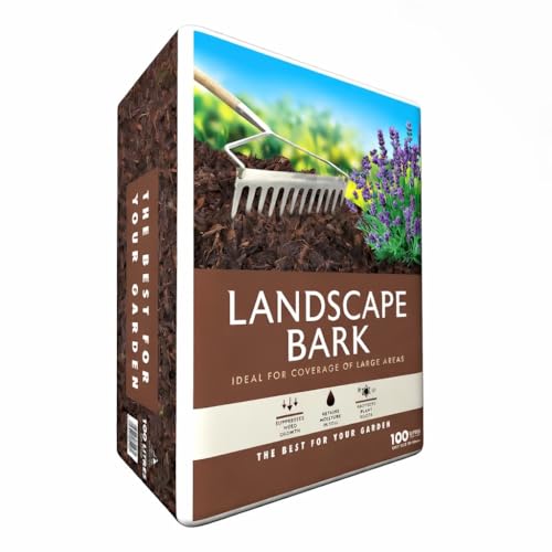 Landscape Bark 100L Garden Mulch for Weed Control Moisture Retention & Root Protection Decorative Chips for Beds Borders & Pathways