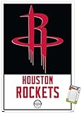 Trends International NBA Houston Rockets - Logo 21 Wall Poster, 22.375' x 34', Poster & Mount Bundle