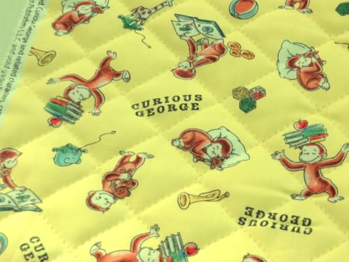 おさるのジョージ ブック イエロー キルト キルティング キャラクター 生地 布地 プリント コットン 入園の商品画像（Amazon）