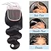 Transparent HD Lace Closure Body Wave Invisible Ultra-thin 4x4 Closure Brazilian Raw Virgin Human Hair Pre Plucked Natural Black (4x4 Lace Closure, 20 Inch)
