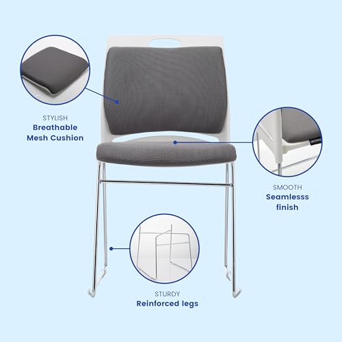 Vacyovke STACKING CHAIRS 001 4 Pack Stacking Chairs 1102Lb Capacity Home Office Guest Chair Set thumb #3