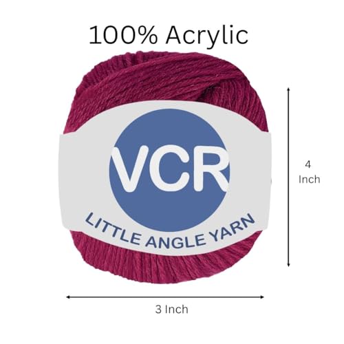Image of VCR 4 Ply Dark Maroon Yellow Little Angle Yarn, 25 Grams, 92 Meters Length, 100% Acrylic Soft Baby Knitting Yarn for Crochet, Newborn Sweaters, Soft Baby Socks, Mittens and Leggings, Pack of 1