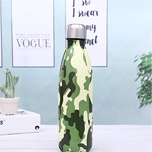 TongNS1 Stainless Steel Water Bottle Insulated Vacuum Flask Leak Proof Double-walled BPA Free 12 Hours Hot 24 Hours Cold Drinks Kids Sports Flask,Great Work Gym Yoga Travel 500ml
