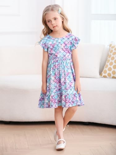 Yousie Toddler Little Girl Dress Ruffle Tie Back Backless Summer Sundress Party Dresses3