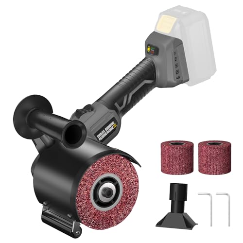 VERVEWAVE Cordless Burnishing Polishing Machine for Dewalt 20V Max Battery (No Battery) Surface Conditioning Tool with 6 Variable Speeds and Guide Wheel For Stainless Steel Wood Metal (2 Wheels)