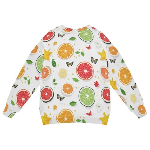 JUNZAN Fresh Star Fruit Fruit White Little Girls Hoodie Sweatshirt Crewneck Tops Clothing Shirts Sports 4T2