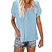 Camicia Cotone Collo Coreana Top da Donna con Scollo a V a Maniche Corte con Bottoni a Tinta Unita alla Moda da Donna Camicia Stampe