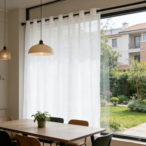 Cortinas blancas 103 x 115 cm decorativas para dormitorio de matrimonio 2