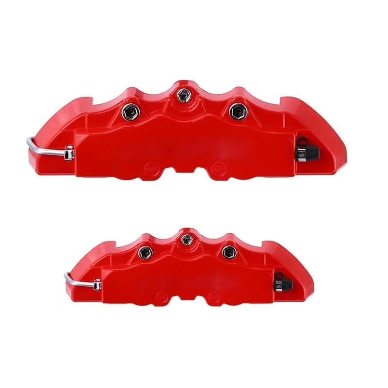 4 Piezas Cubre Pinza Freno Coche para Audi Q2 Q3 Q5 Q7 Q8 S1 S3 S4 S5 S6 S7 S8 SQ5 TT, 3D Cubierta Cubo Rueda Cubierta Freno, Cubierta De Pinza De Coche Rojo,M(25cm×6.5cm×4cm)