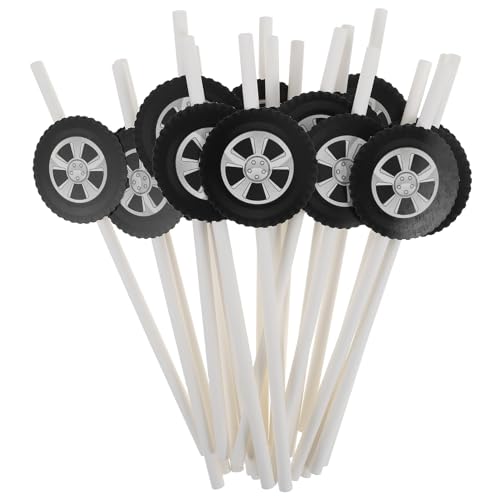 20 pitillos de papel negro desechables para fiestas miniatura 1