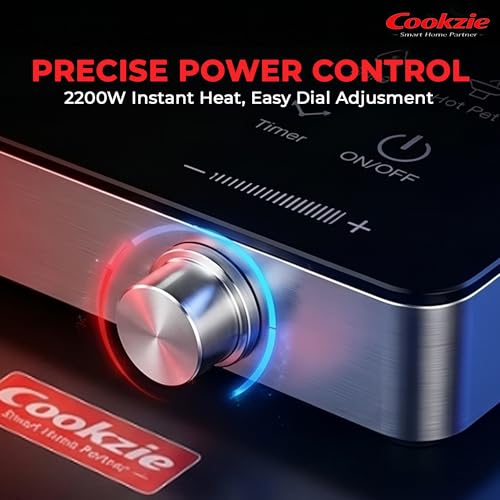 Image of 2200-Watt Inferno Infrared Cooktop Glossy With Grill | Digital Display, Touch Control, 4 Preset Functions, Portable Electric Induction for All Utensils | 1 Year Warranty, Black