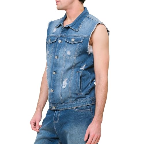 Image of VICTORIOUS Rocker Denim Jean Vest Jacket