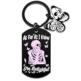Celunux Witchy Gifts For Women Goth Gifts Skeleton Skull Keychain Spooky Gift For Womens Skull Decor Halloween Boo Basket Stuffers For Women Men Halloween Decor Ideas Gift Spooky Witch Stuff