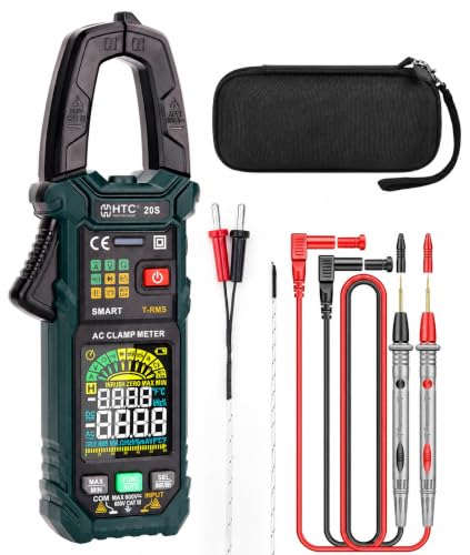 Image of HTC Instrument 20S 600A AC Smart Clamp Meter (T-RMS) with Frequency, Temperature, Capacitance, AC /DC Voltage and built in Flashlight Smart Clampmeter 6000 Counts