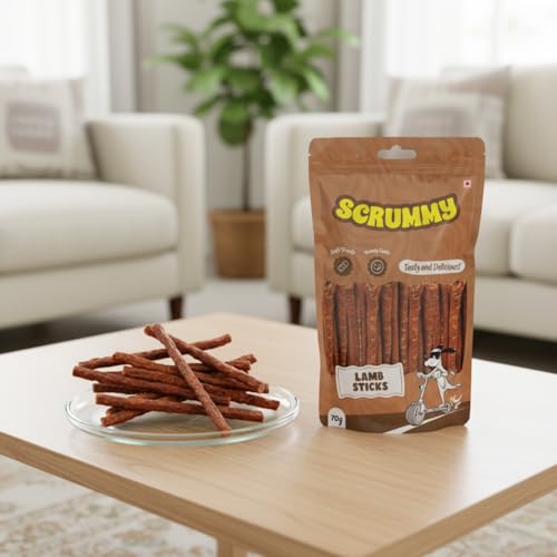 Image of Scrummy Lamb Stick Dog Treats, 70g Soft & Tasty Training Snacks | High Protein, Easy to Digest, Healthy Rewards for Puppies & Adult Dogs