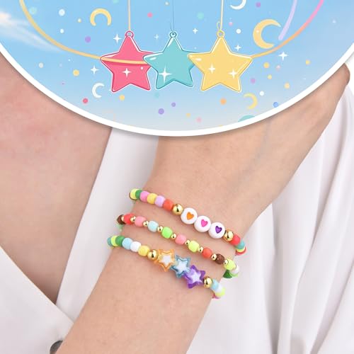 Friendship Bracelet Set for Women & Girls - Trendy Handmade Jewelry Gift with Love Charms, Rainbow Color, Boho Beads & Adjustable Design 8-Pack3